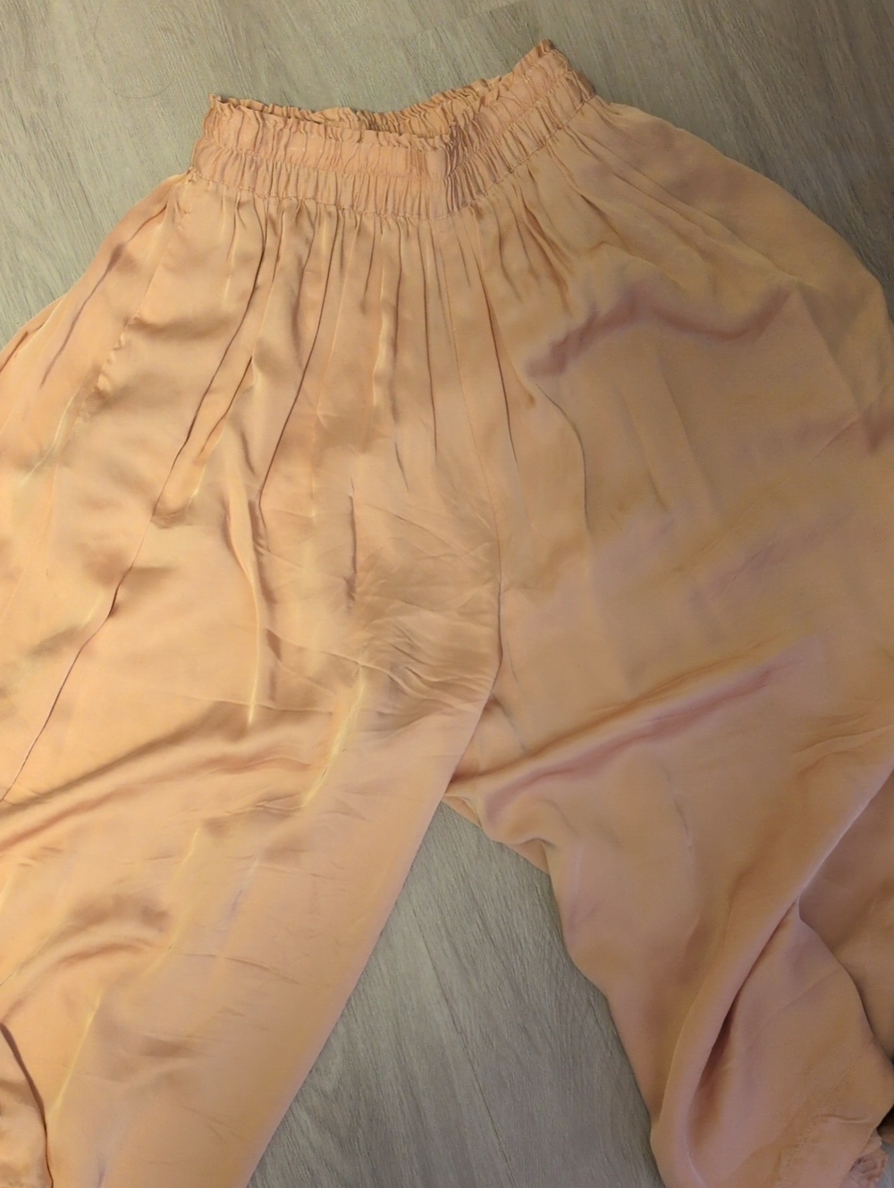 H&M Peach Elastic-Waist Wide-Leg Pants